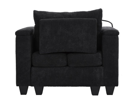 Convertible Chaise Lounge Sofa Chair With USB Ports, Cup Holders, Phone Holder And Storage