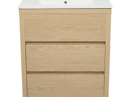 Double Sinks Bathroom Vanity Set With 2 Ceramic Basins