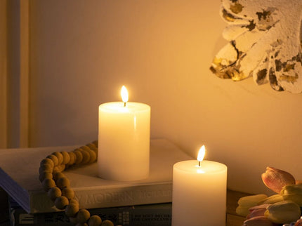 LED Candles With Wick And Remote Control Timer (Set of 2) - White