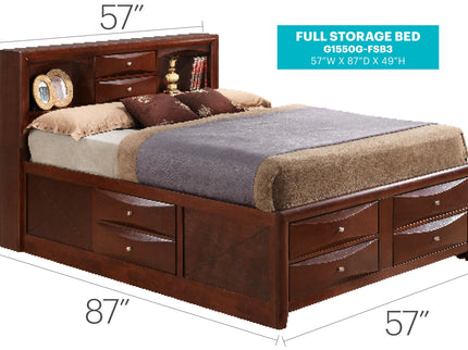 Modern Design Storage Bed With Bookcase Headboard