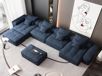 Modern Oversized Diy Combination Modular Sectional Sofa & Pillows
