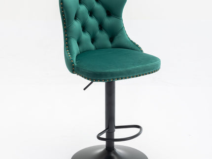 Swivel Barstools Adjusatble Seat Height, Modern Upholstered Bar Stools With Backs Comfortable Tufted For Home Pub And Kitchen Island (Set of 2)