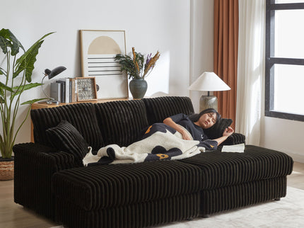 3 Seater Sofa With 2 Ottomans For Living Room