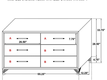 Malcolm - 6 Drawer Dresser Cabinet - Black