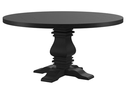 Allende - Round Dining Pedestal Table With Carved Base - Black