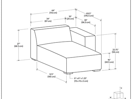 Rex - Chaise Sofa Module