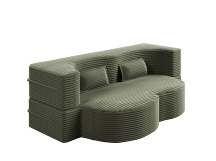 Convertible Foam-Filled Sleeper Sofa Bed With 2 Pillows