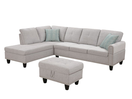 Alger - Left Hand Facing Sofa & Chaise With Ottoman