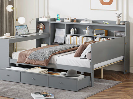 Daybed With 3 Drawers USB Ports And Desk