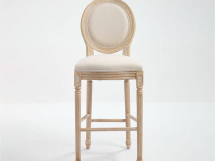 French Country Bar Chairs & Round Back (Set of 2)