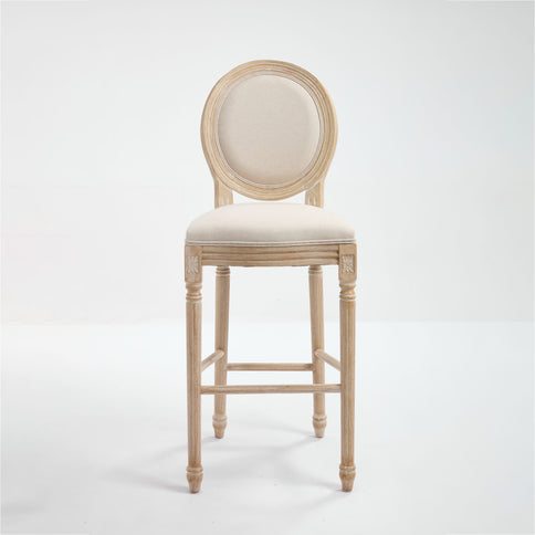 French Country Bar Chairs & Round Back (Set of 2)