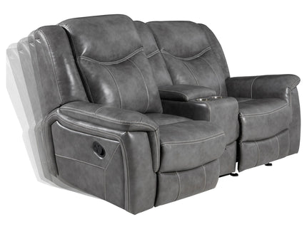 Carmen - Cool Motion Loveseat With Storage, With Reclining Function And Built In Storage - Gray