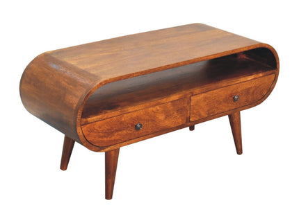 Solid Wood Circular TV Stand