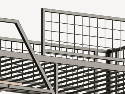 Metal Loft Bed With Built - In Charging Station And LED Light
