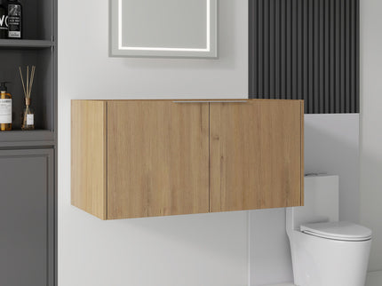 Floating Bathroom Vanity Cabinet With Soft Close Double Doors, Spacious Interior Storage, Wall Mounted, Cabinet Only