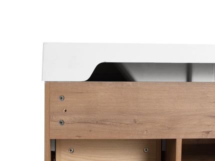 36" Freestanding Bathroom Vanity With Sink, Soft Close Doors & 2 Drawers - Imitative Oak