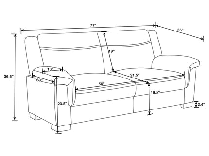 Borden - 2 Piece Living Room Set With Smooth Upholstery - Gray