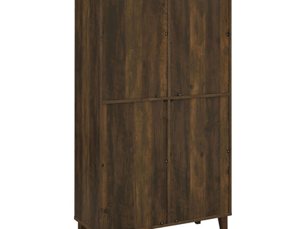 Sakai - 4 Door Tall Accent Cabinet With Slatted Doors - Brown