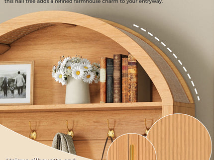 Arched Top Hall Tree With 5 Hooks