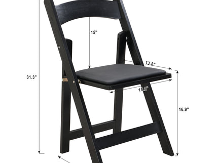 Solid Wood Upholstered Folding Chair Set, Dining Room (Set of 4)