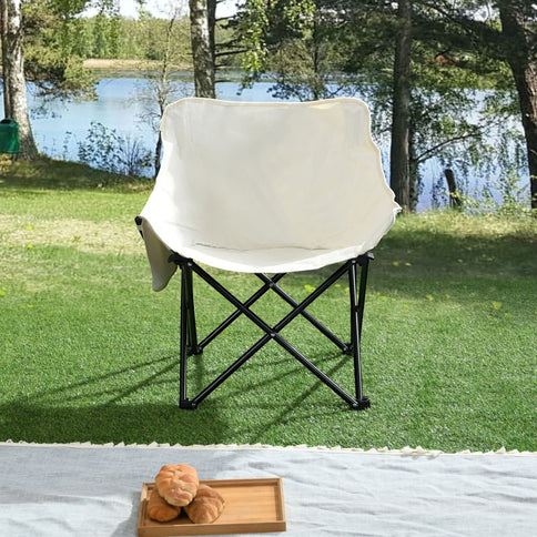 2 Pieces Outdoor Camping Chairs Folding / Portable, Comfortable Seating, Durable Steel Fram
