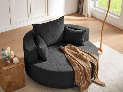 360° Swivel Chair Accent Barrel Chair With Removable Pillows