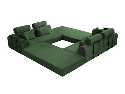 Modern L-Shape Modular Sectional Sofa, Compressed Design