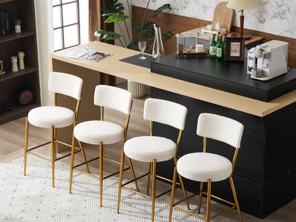 Modern Teddy Fabric Upholstered Bar Stools