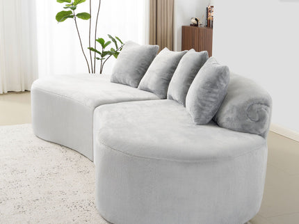 Modern Curved Sofa With Pillows