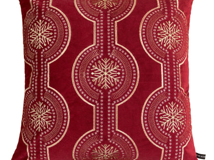 Holiday Throw Pillow With Snowflake Embroidery