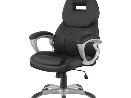Bruce - Upholstered Adjustable Home Office Chair With Ergonomic Support And Smooth Swivel Function - Black