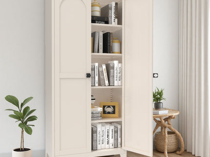 Shapely Doors Cabinet, Metal Storage Cabinet With Doors And Adjustable Shelves