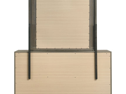 Edmondson - 9 Drawer Dresser With Mirror - Natural / Gray