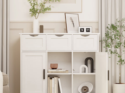 Storage Cabinets, Wooden Floor Cabinet, With Drawers And Shelves Storage Cabinets, Accent Cabinet For Living Room, Bedroom, Bathroom Furniture Home Decor