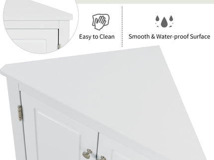 Triangle Bathroom Storage Cabinet With Adjustable Shelves, Freestanding Floor Cabinet For Home Kitchen