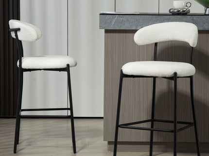 Counter Height Bar Stools With Powder Coating Base And Footrest