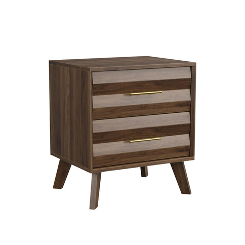 Medieval Double Drawer Bedside Table