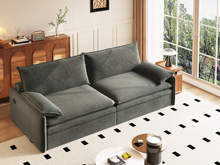 4 Seat Convertible Sleeper Sofa Bed, Modern With Storage