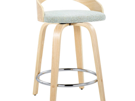 Grotto - Contemporary Fixed Height Counter Stool & Swivel, Round Footrest (Set of 2)