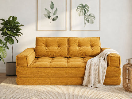 2 Seater Modular Corduroy Sofa With Chaise Lounge For Living Room