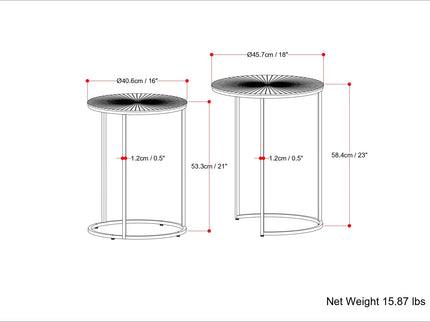 Drake - 2 Piece Nesting Table - Antique Nickel / Antique Copper
