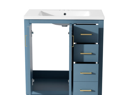 Bathroom Vanity With Sink, Storage Cabinet, Freestanding Set With 3 Drawers & Soft Closing Doors