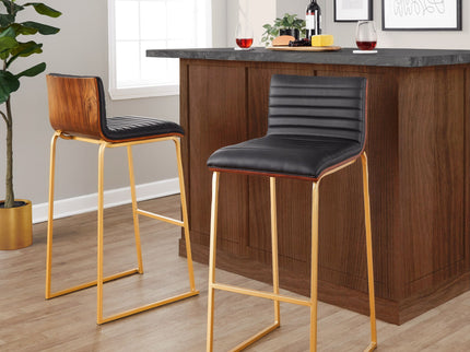 Mason Mara - Contemporary Versatile Desig Fixed Height Barstool (Set of 2)
