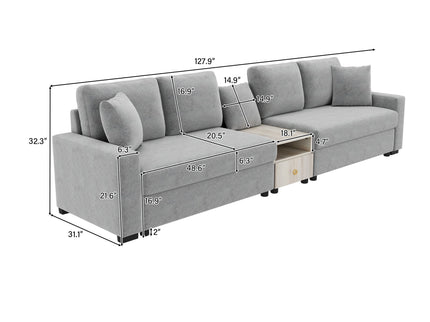 Modular Sofa Couch With Storage Armrest And Center Console