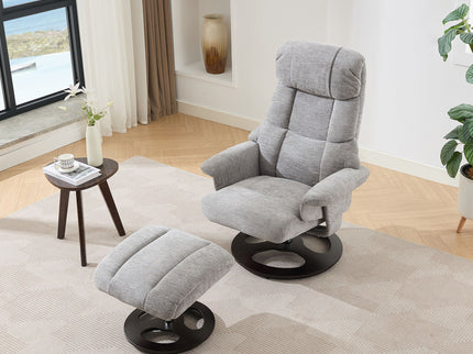 Ergonomic Recliner Chair With Ottoman, Modern 360° Swivel With Footstool