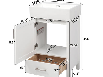 Bathroom Vanity With Sink, Frame And Drawer