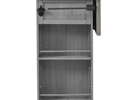Outdoor Kitchen Island With Stainless Steel Top, Ample Storage Space, Towel And Spice Racks And A Bottle Opener
