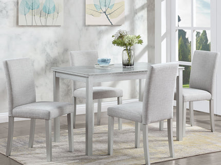 Dining Table Set With Crystal Decoration And Upholstered Chairs