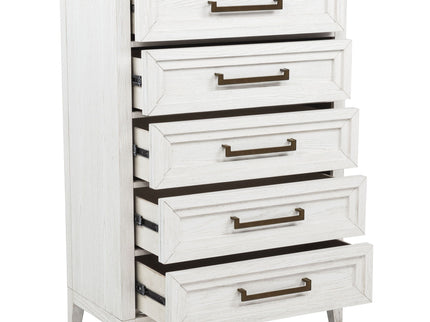 Inverness - 5 Drawer Bedroom Chest - White