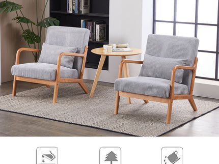 Accent Arm Chair With Pillow Upholstered
